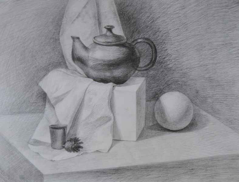 Натюрморт рисунок карандашом