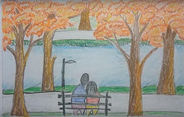 Рисунок осень карандашом