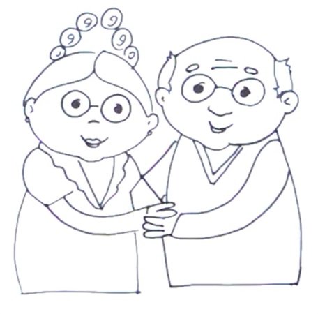 Бабушка и дедушка рисунок