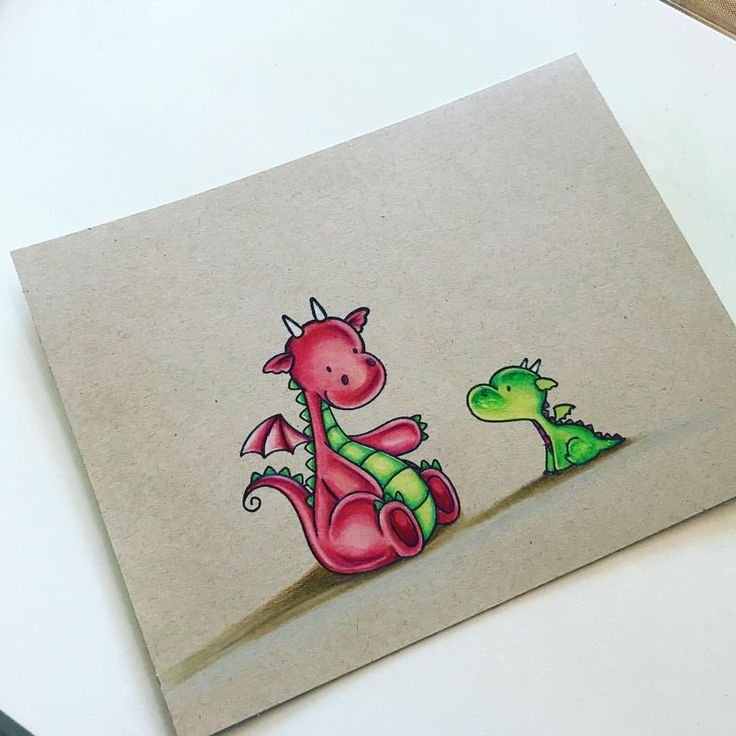 Лёгкие рисунки на крафт бумаге