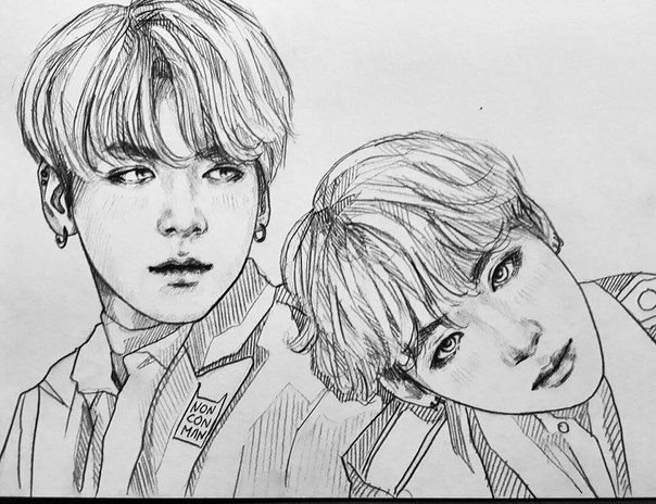 BTS карандашом Вигуки