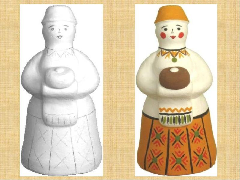 Каргопольская глиняная игрушка барышня