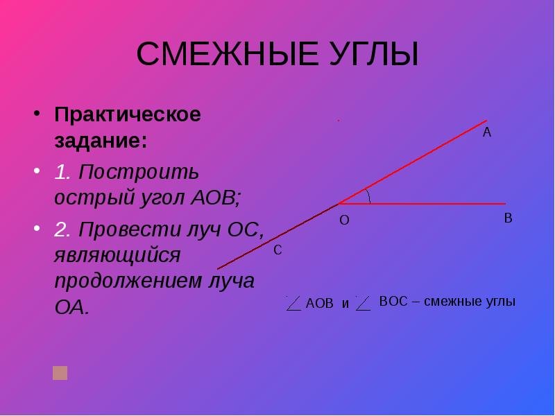 Смежные углы