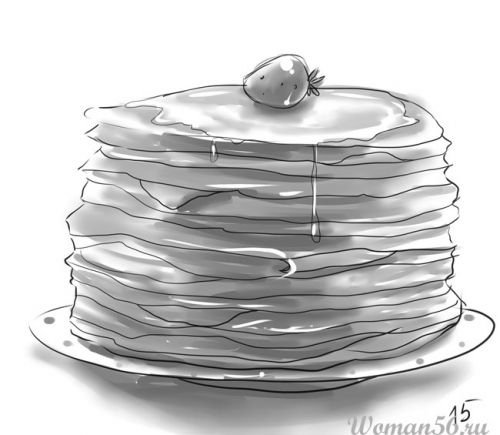 Масленица рисунок карандашом