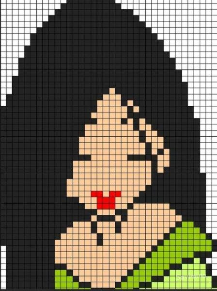 Рисунки по клеточкам девушки