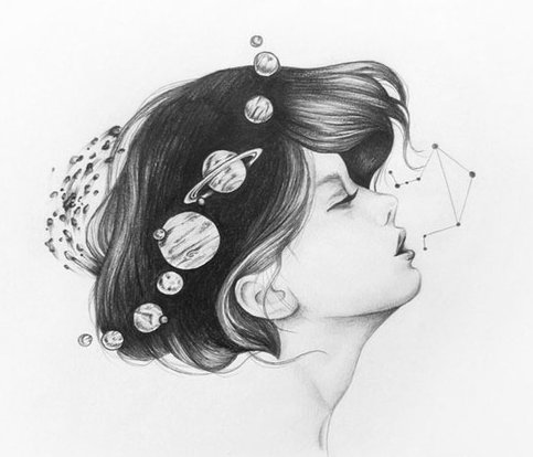 Профиль девушки арт