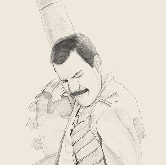 Куин Фредди Меркьюри рисунок