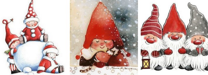Новогодний гномик рисунок
