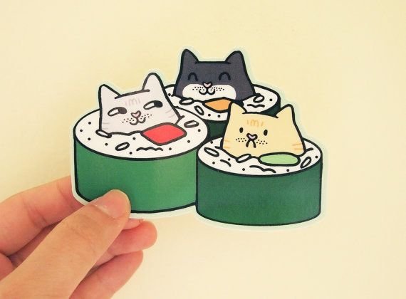 Котики в виде стикеров