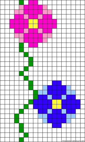 Рисунки по клеточкам цветы