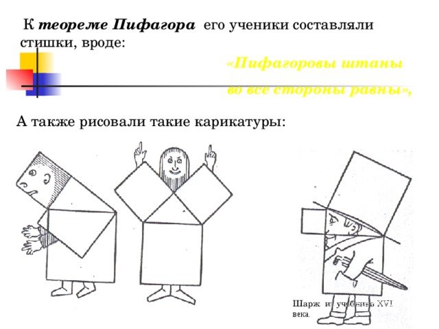 Шаржи на Пифагоровы штаны