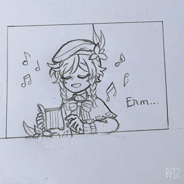 Рисунок Венти Геншин Импакт легкий