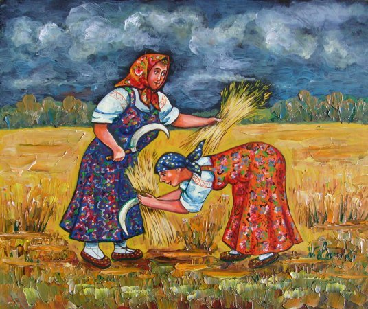 Уборка хлеба в старину