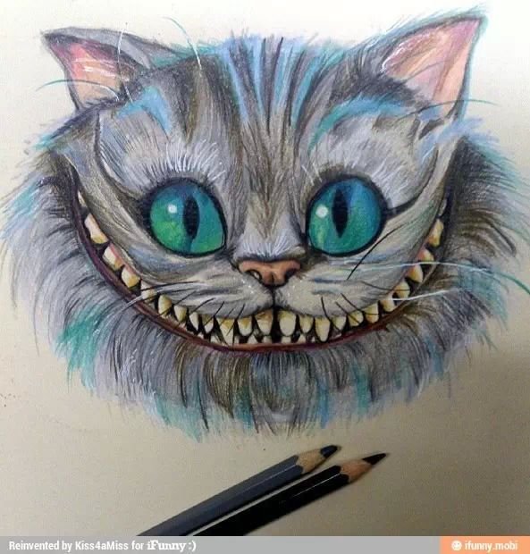 Нарисовать кота из Алисы в стране чудес