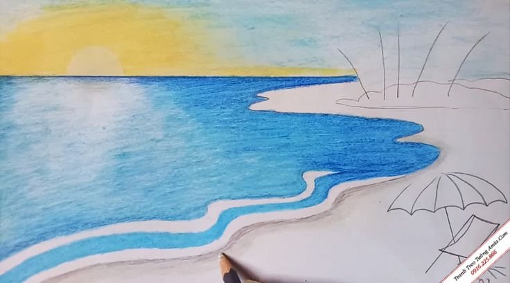 Детские рисунки моря карандашом