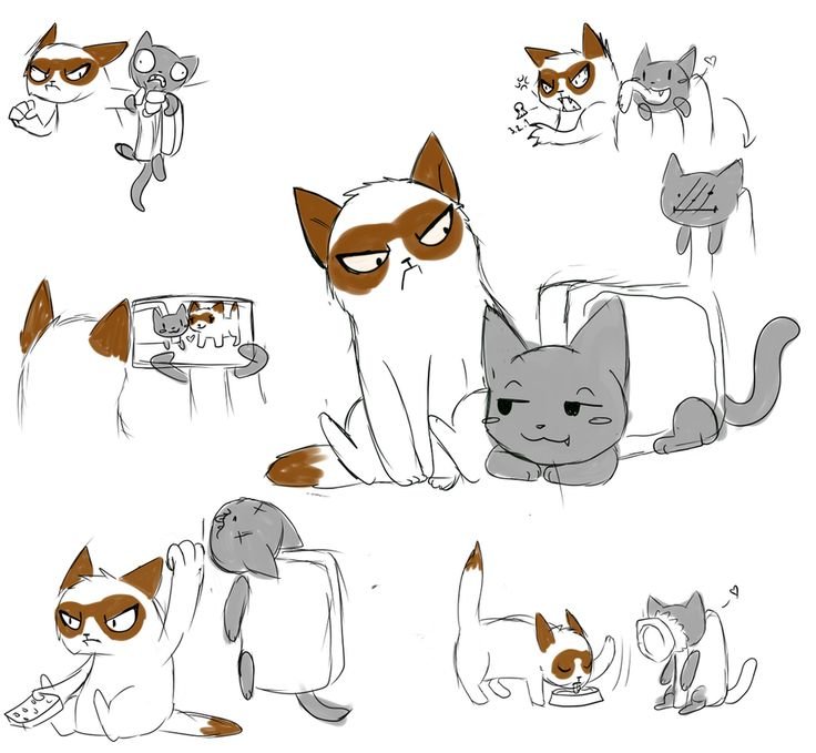Коты мультяшный стиль