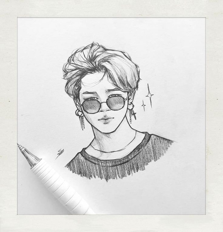 BTS рисунки легкие Чимин
