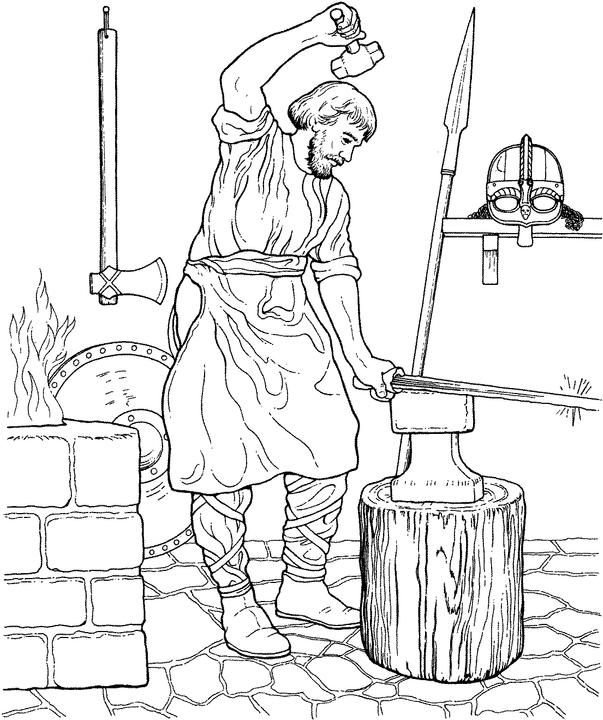 Кузнец раскраска