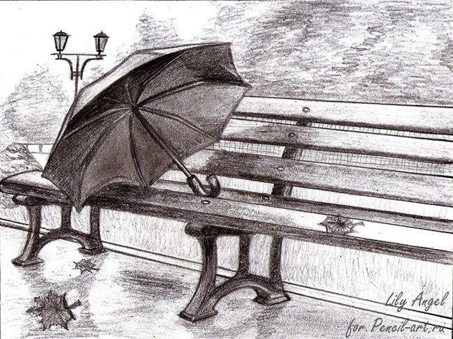 Пейзаж рисунок карандашом