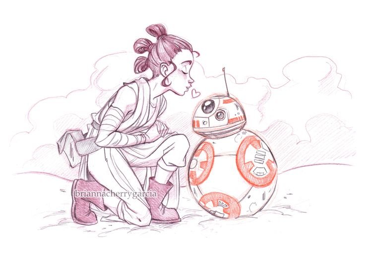 Женская футболка Rey and BB-8