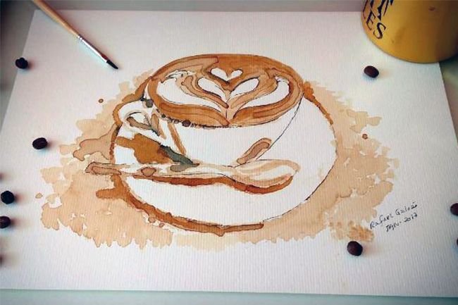 Техника рисования кофе