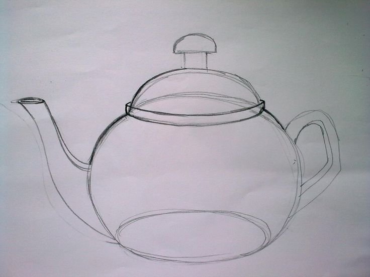 Чайник рисунок карандашом