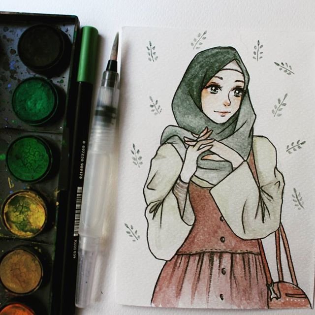 Мусульманка рисунок карандашом