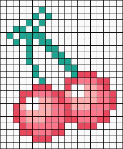 Рисунки по клеточкам лёгкие вишня