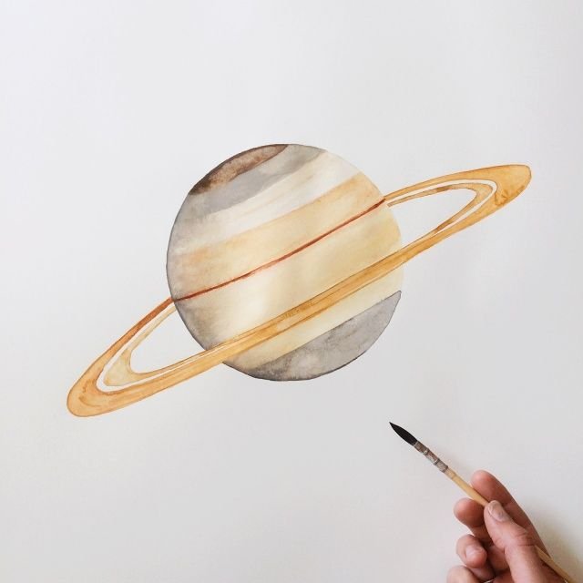 Планеты акварелью