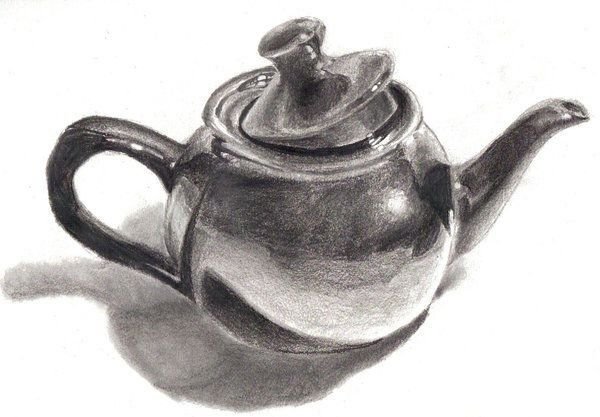 Чайник рисунок карандашом