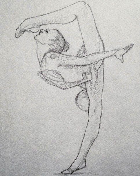 Гимнастка рисунок карандашом