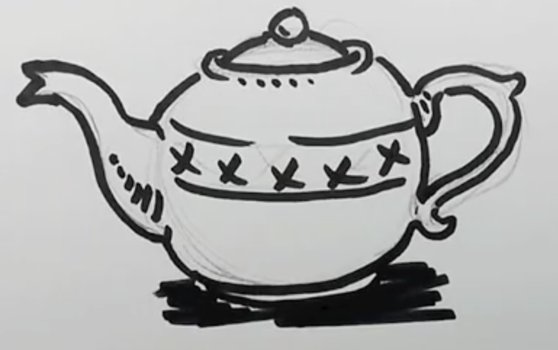 Чайник рисунок карандашом
