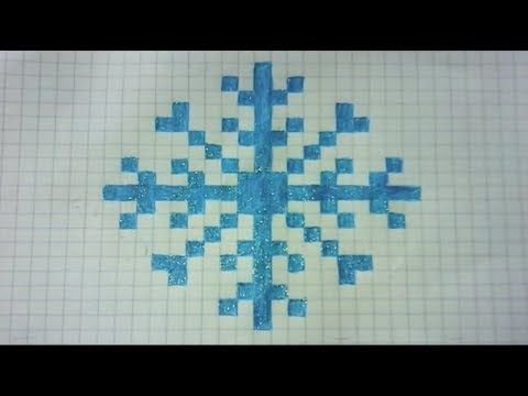 Рисование по клеточкам Снежинка