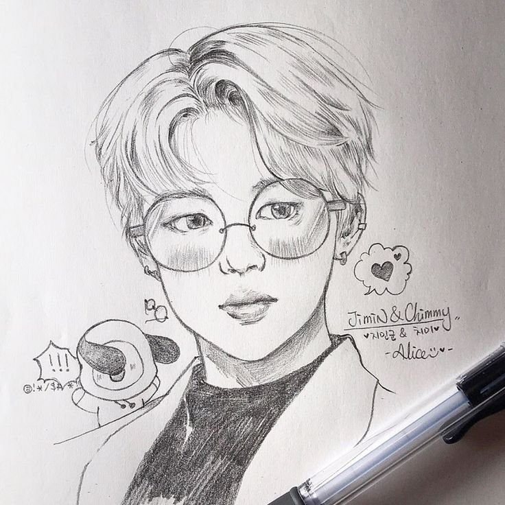 BTS карандашом Чимин