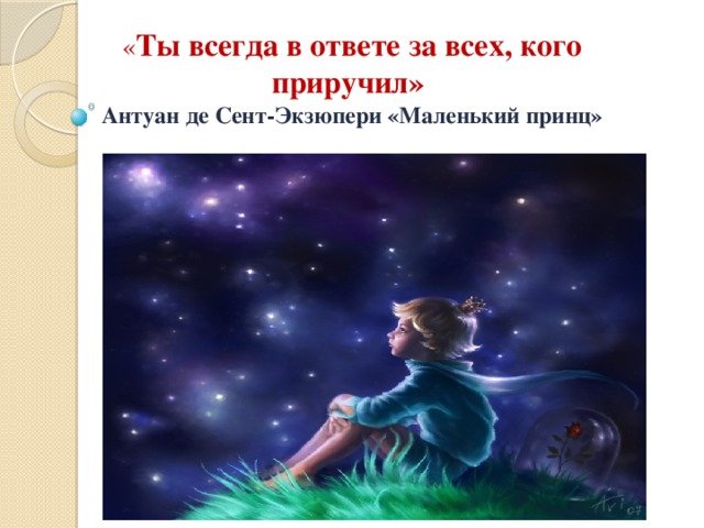 Ты в ответе за тех кого приручили