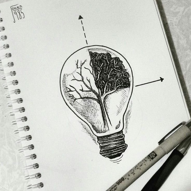 Рисунки чёрной гелевой ручкой