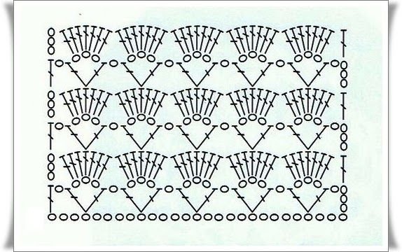 Схема вязания шарфа крючком