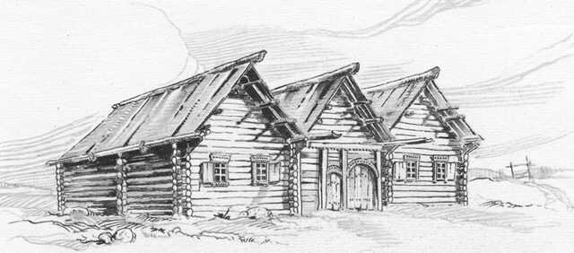 Эскиз русской избы