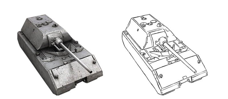 Раскраска танк Maus