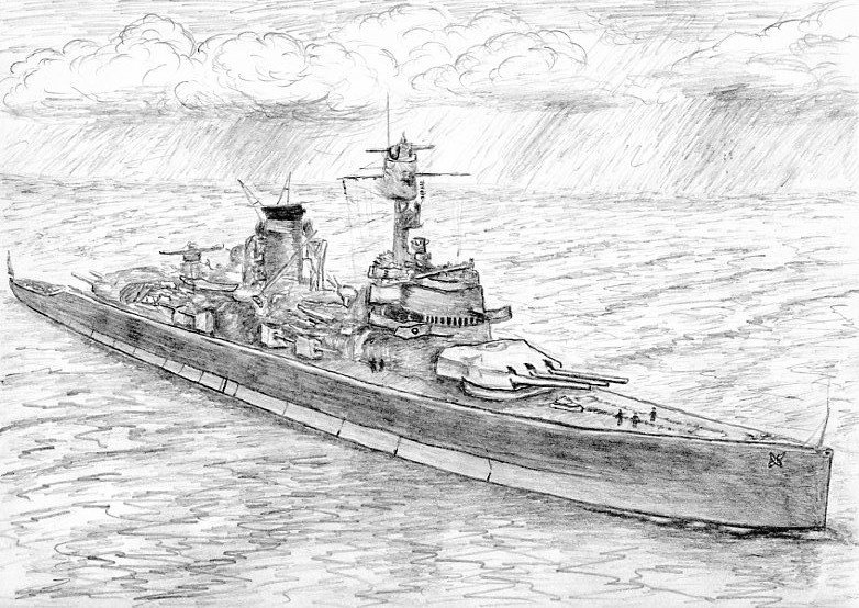 Военный корабль рисунок