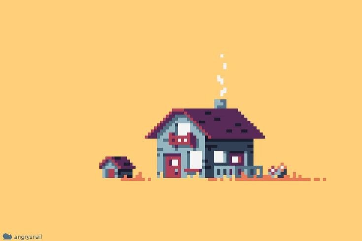 Домик Pixel Art изометрия