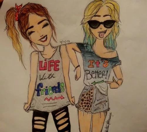 Подруги рисунок