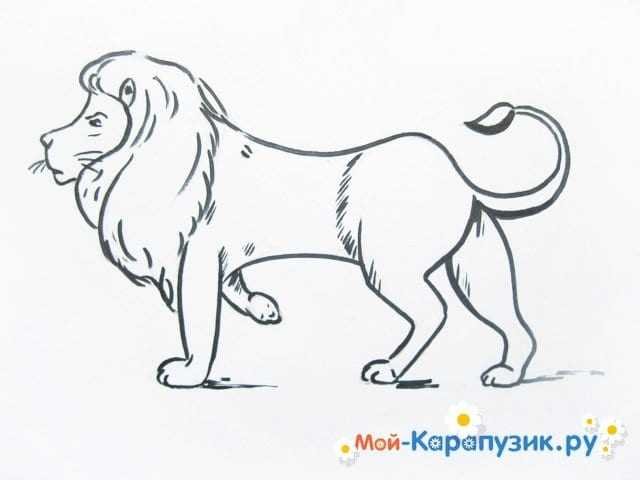 Лев и собачка рисунок