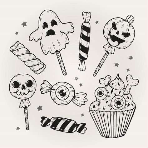 Cute Halloween Candy Art simple