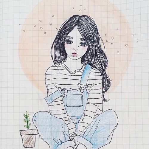 Рисунок девочки карандашом