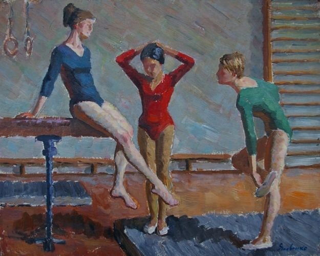 Дейнека лыжники 1950
