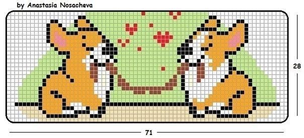Схема для вышивания крестиком корги