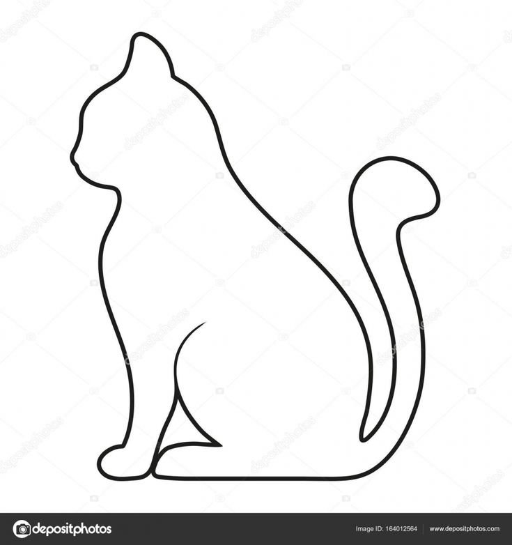 Контур кошки для рисования
