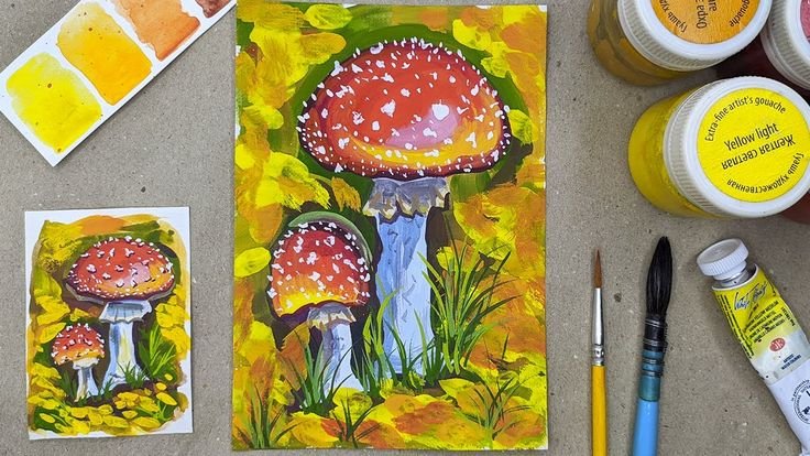 Мухомор гуашью