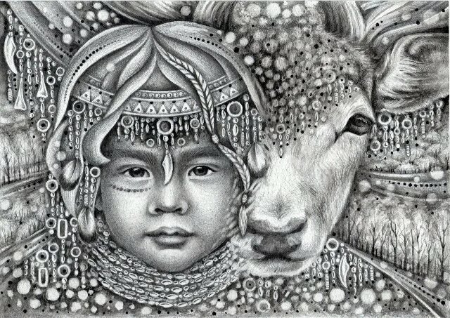 Якутский шаман живопись